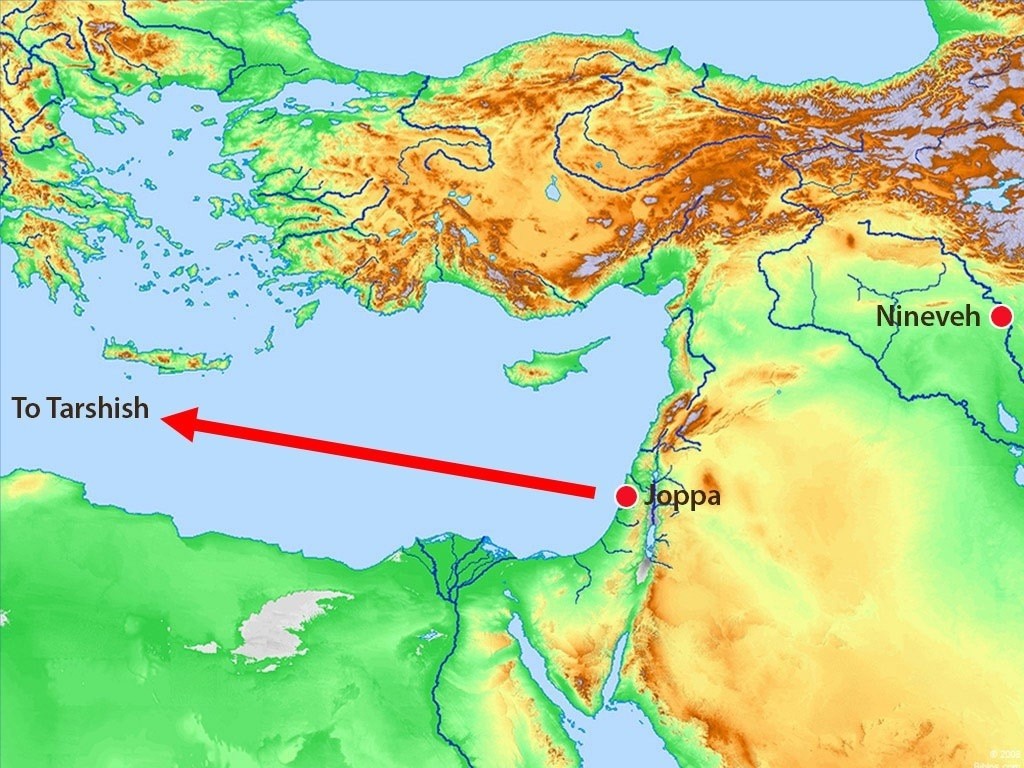 Map Of Nineveh And Tarshish Story 27- Jonah -